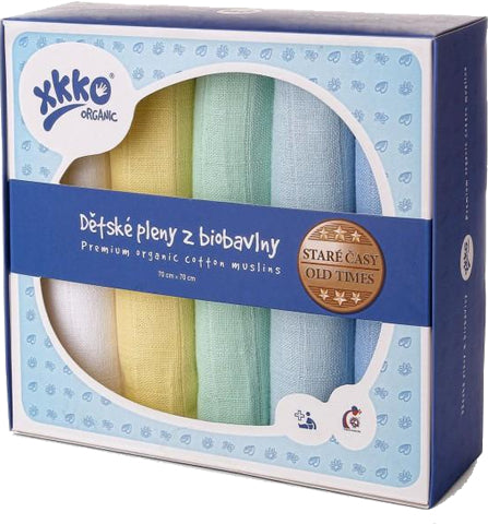 xkko Mullwindeln organic Muslin 5er-Set boys